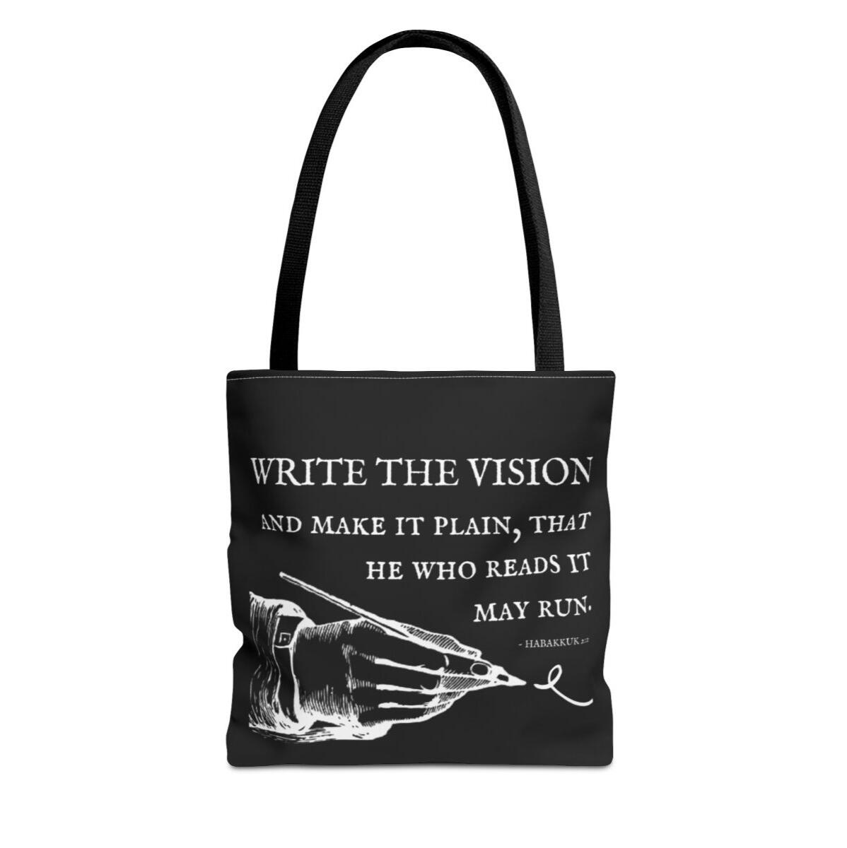 Write the Vision - Black Canvas Book Tote